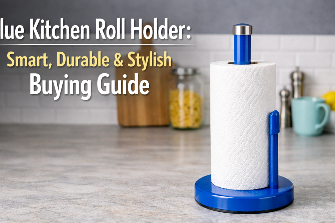 Blue Kitchen Roll Holder
