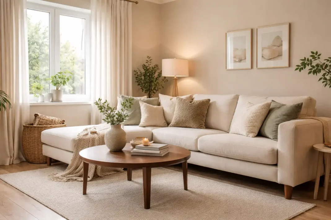 beige living room ideas UK