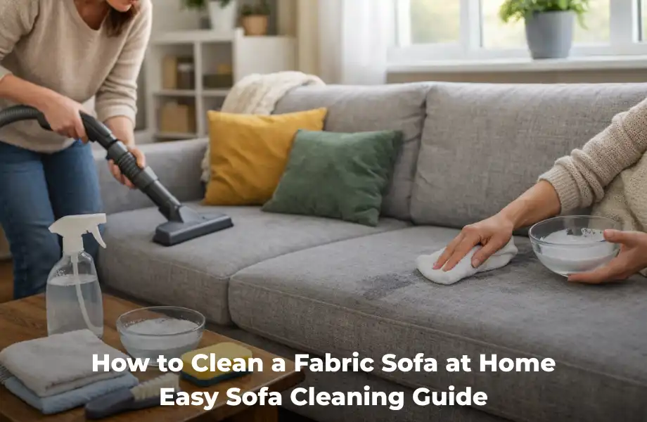 Clean fabric sofa at home UK