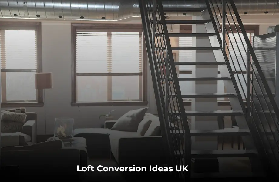 loft conversion ideas UK with modern bedroom and office space