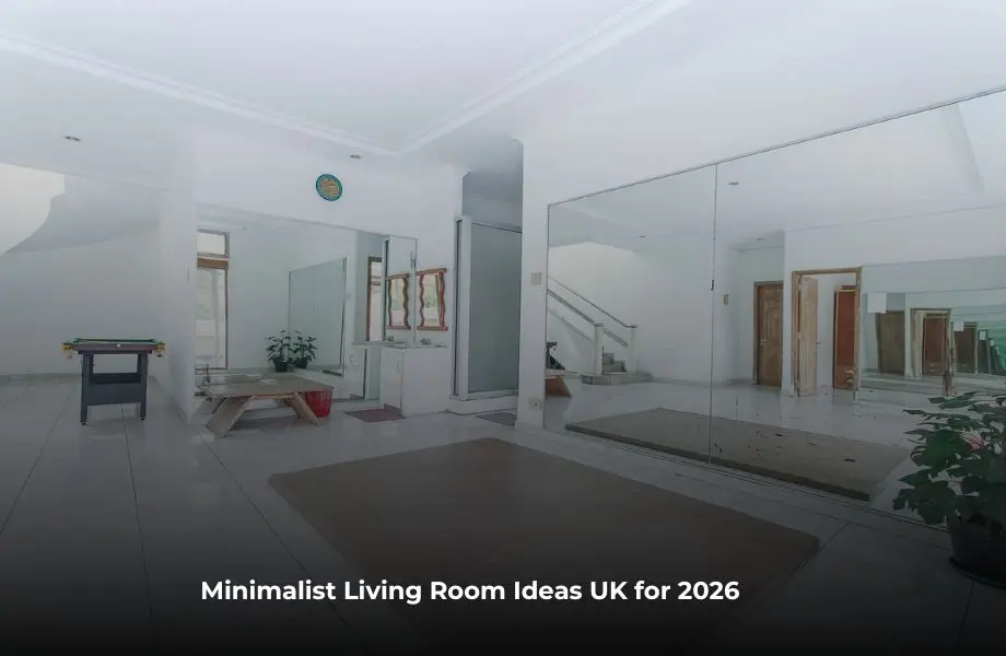 Minimalist living room ideas UK with neutral colours and clean design