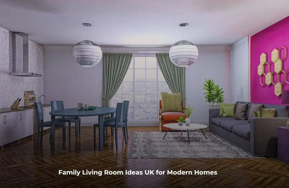 Stylish family living room ideas UK with modern cosy interior design