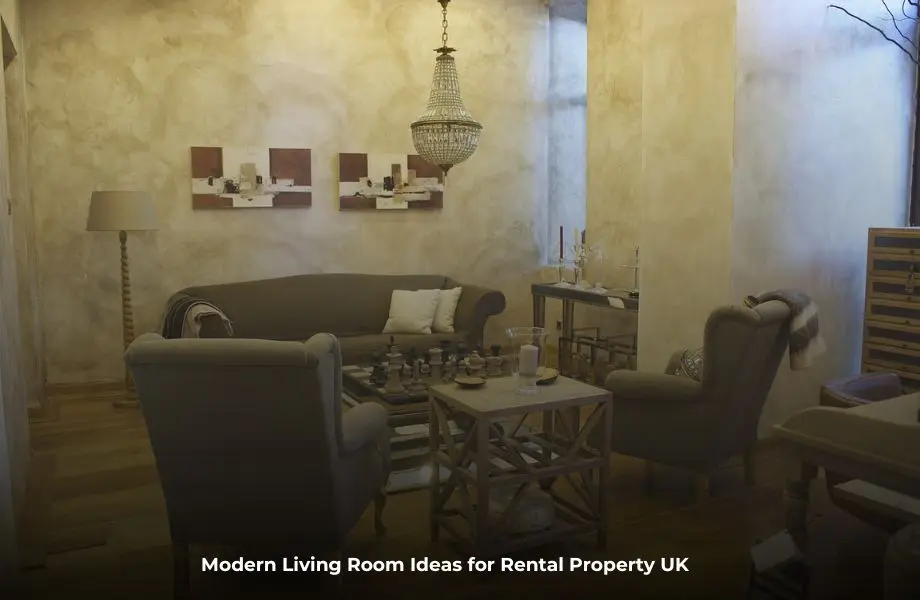 Modern living room ideas for rental property UK apartment with cosy renter-friendly decor
