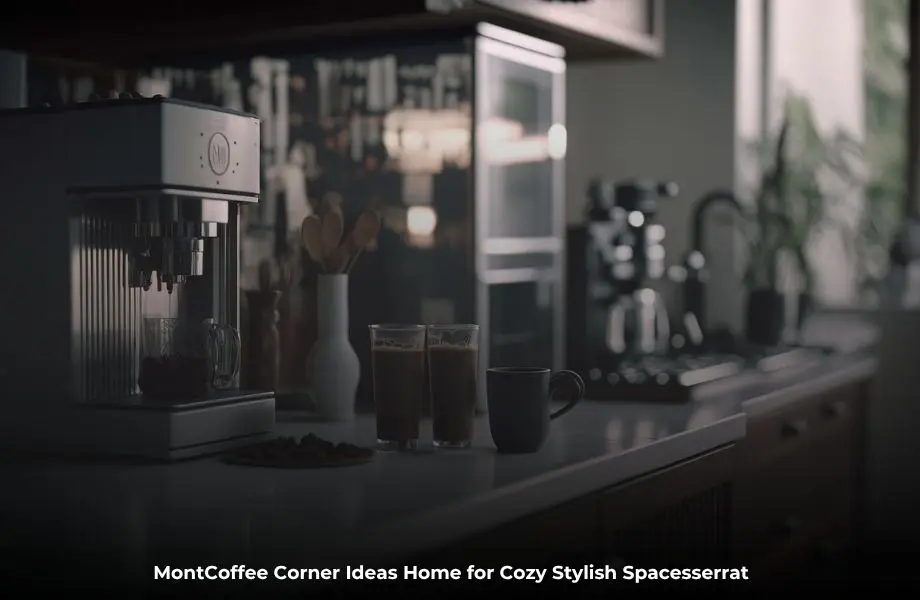 Cozy coffee corner ideas home setup with stylish shelves and coffee station