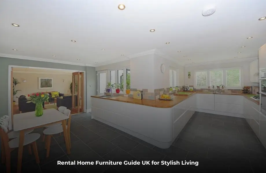 Modern rental home furniture guide UK with stylish renter-friendly living room setup