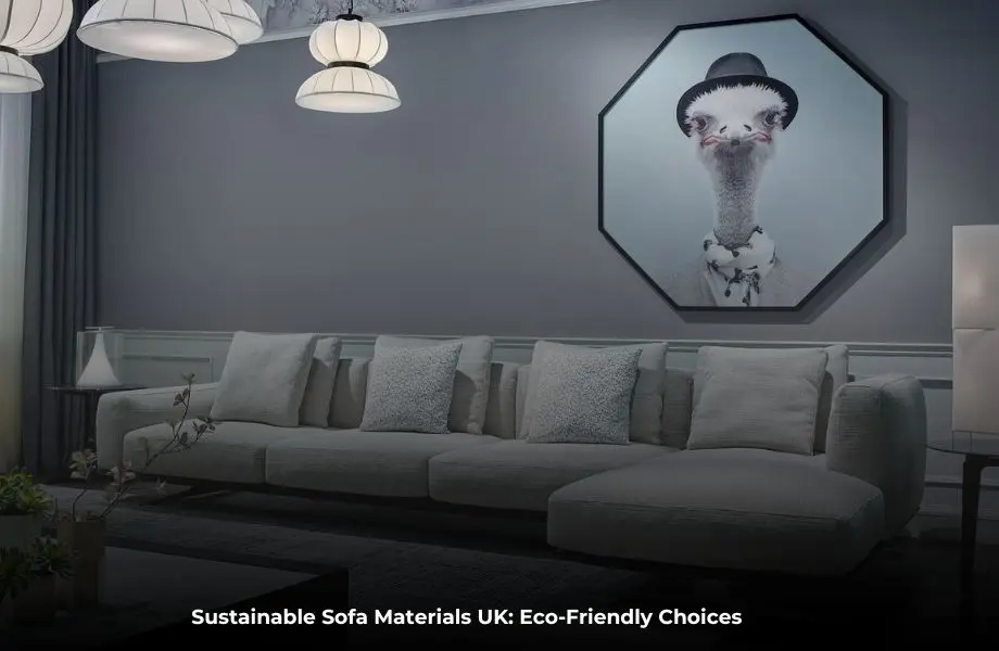 Modern eco friendly living room with sustainable sofa materials UK design