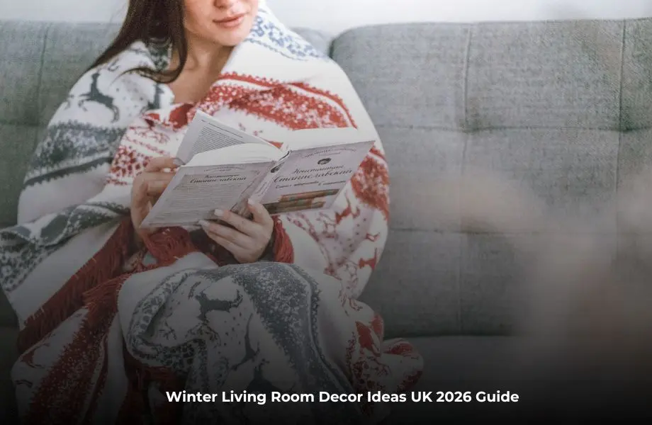 winter living room decor ideas UK cosy stylish living room with warm winter lighting
