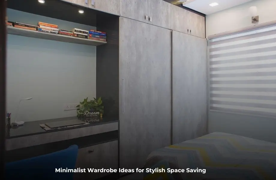 Minimalist wardrobe ideas with sleek built-in storage in a modern bedroom