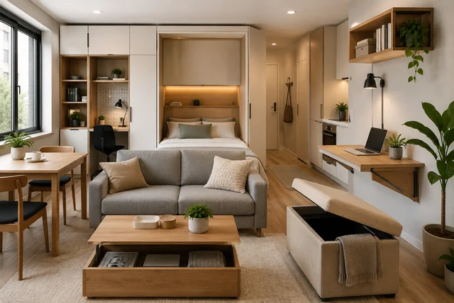 Furniture ideas for tiny apartments with space-saving and multifunctional furniture
