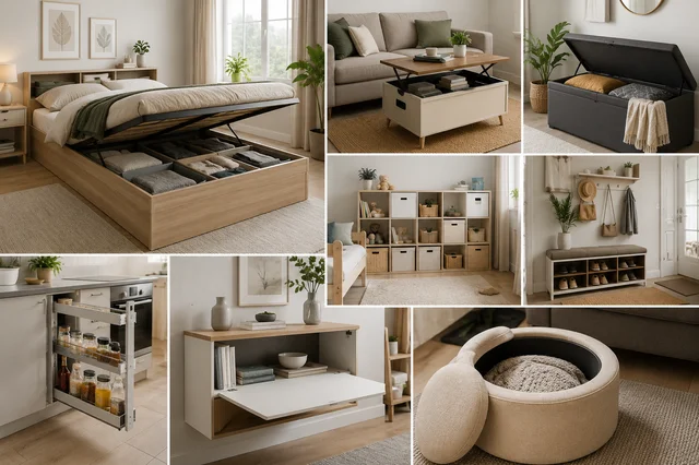 Smart storage furniture ideas for organizing small spaces and maximizing room storage