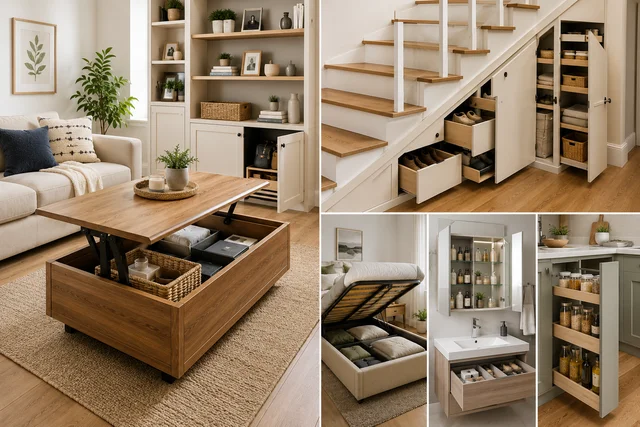 Hidden storage ideas home with smart space-saving furniture and concealed storage solutions