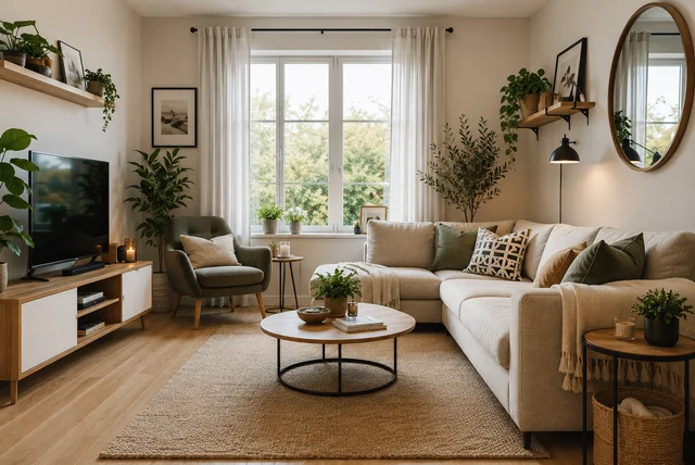 Small lounge layout ideas with space-saving furniture and a stylish compact living room design