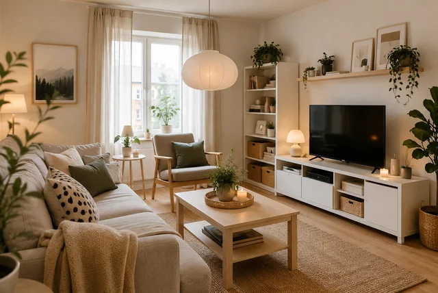 Stylish IKEA living room ideas featuring modern Scandinavian furniture and smart storage solutions