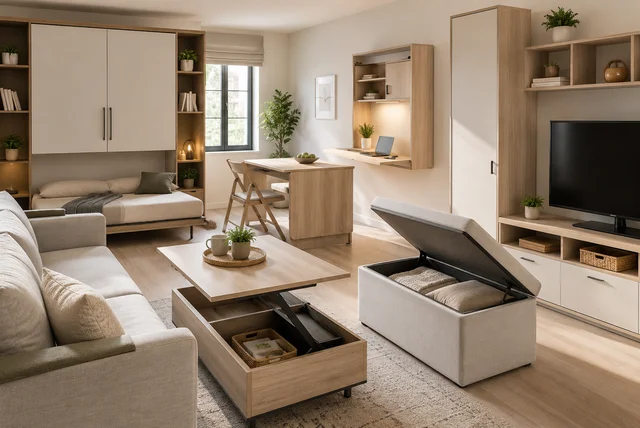 Space saving furniture ideas for small homes and apartments with multifunctional furniture solutions