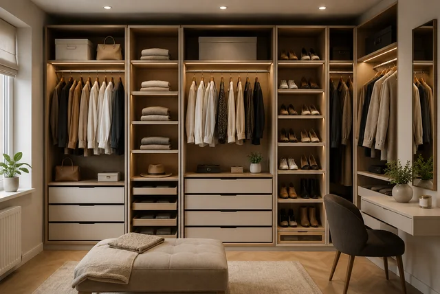 IKEA PAX wardrobe ideas with smart built-in storage for a modern bedroom