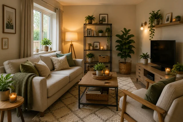 Budget living room ideas UK with affordable furniture and cosy décor