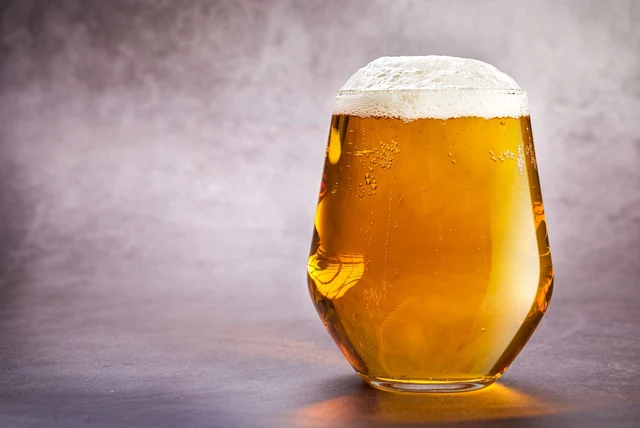 BrewDog Punk IPA ABV illustrated by a golden IPA in a glass