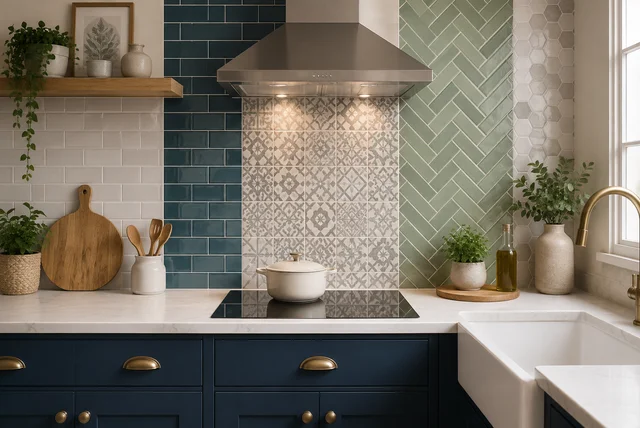 Modern kitchen wall tile ideas with stylish backsplash designs